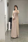 SWAYING/KNIT seamless halter neck long skirt SW24SS2L17 almond color PS68